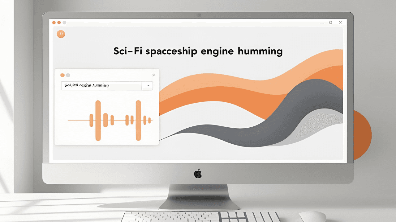 Illustration of Sonify's AI text to sound effect generation feature